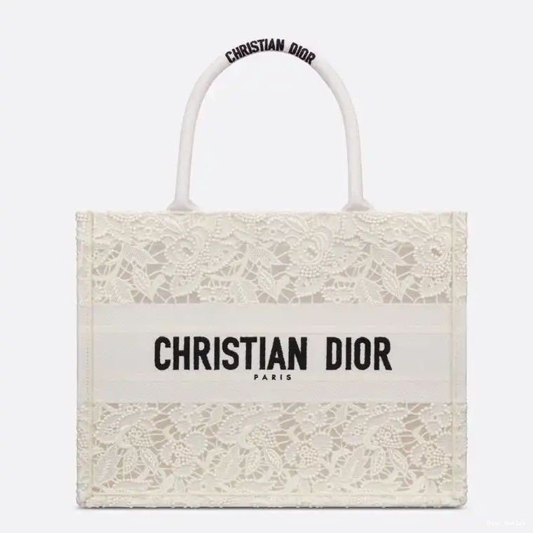 Macrame Dior Canvas White Motif Tote D-Lace Book 0510